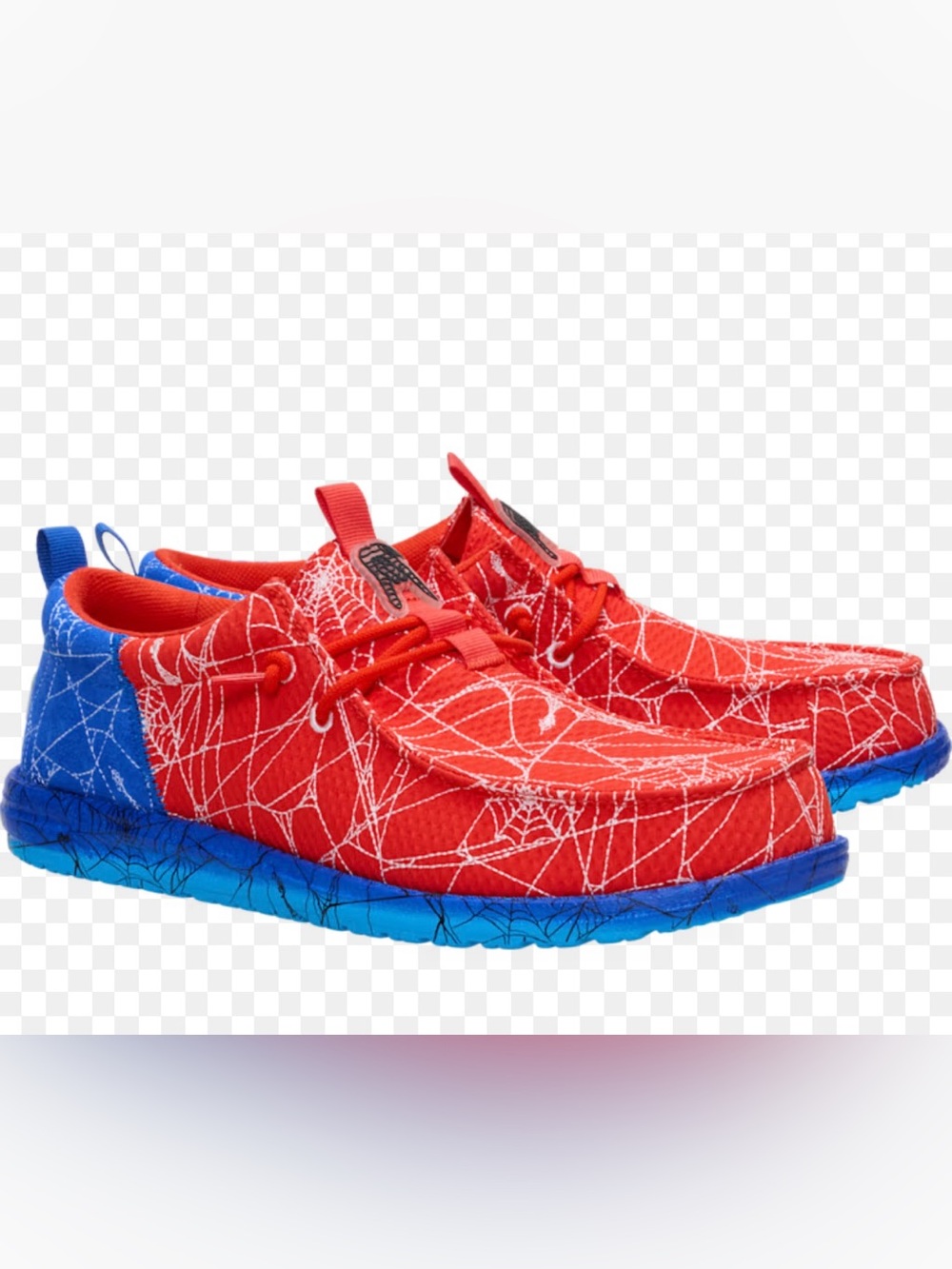 Spiderman Red and Blue Spiderweb Men Hey Dude Shoe